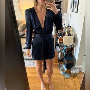 Satin Blue Reformation Mini dress
